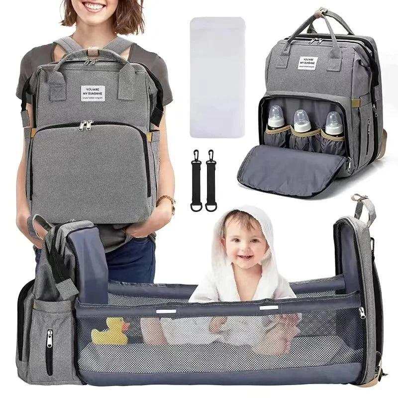 Foldable bed diaper bag with changing station - Strolli Baby