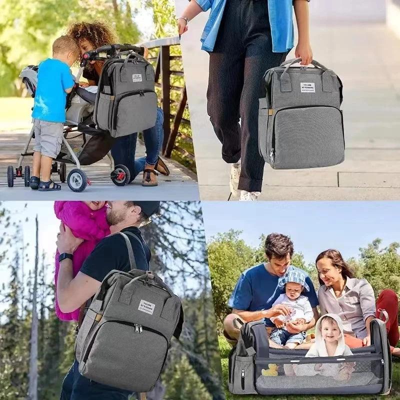 Foldable bed diaper bag with changing station - Strolli Baby